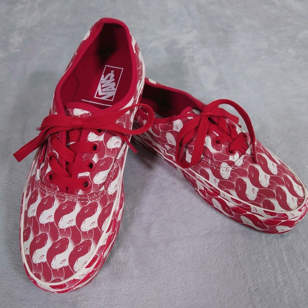 Vans x Opening Ceremony Women 6 Red Snake Print Lace-Up OG Sneakers 721356